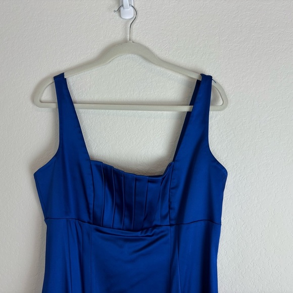 Calvin Klein Satin-Look Cobalt Party Dress - Picture 2 of 6